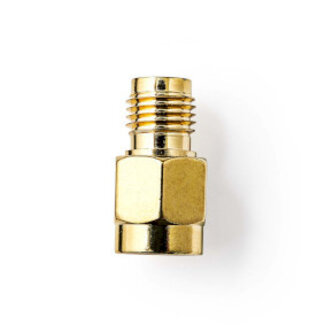 Nedis SMA-Adapter | SMA Female Omgekeerde Polariteit | SMA Male | Verguld | 50 Ohm | Recht | Koper | Goud | 2 Stuks | Doos