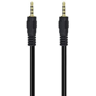 Dolphix 2,5mm Jack kabel | 4-polig | verguld | zwart | 0,30 meter