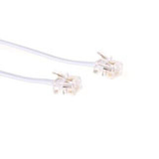 ACT ACT Witte 0,5 meter platte telefoonkabel met RJ11 connectoren