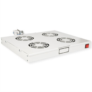 Roline ROLINE 19-inch dakventilatorunit 4 ventilatoren, Thermostaat grijs