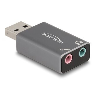 DeLOCK Delock External USB Sound Card with USB-A male to 2 x 3.5 mm Stereo jack Plug & Play audio adapter for PC, Laptop and Mac