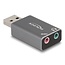 Delock External USB Sound Card with USB-A male to 2 x 3.5 mm Stereo jack Plug & Play audio adapter for PC, Laptop and Mac