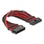 Delock Extension Cable 24 pin ATX male to 24 pin ATX female textile shielding red-black 30 cm