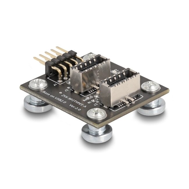 Delock USB 2.0 Adapter Pin Header female to 2 x internal USB Type-E Key A female angled magnetic with USB pin header cable 30 cm