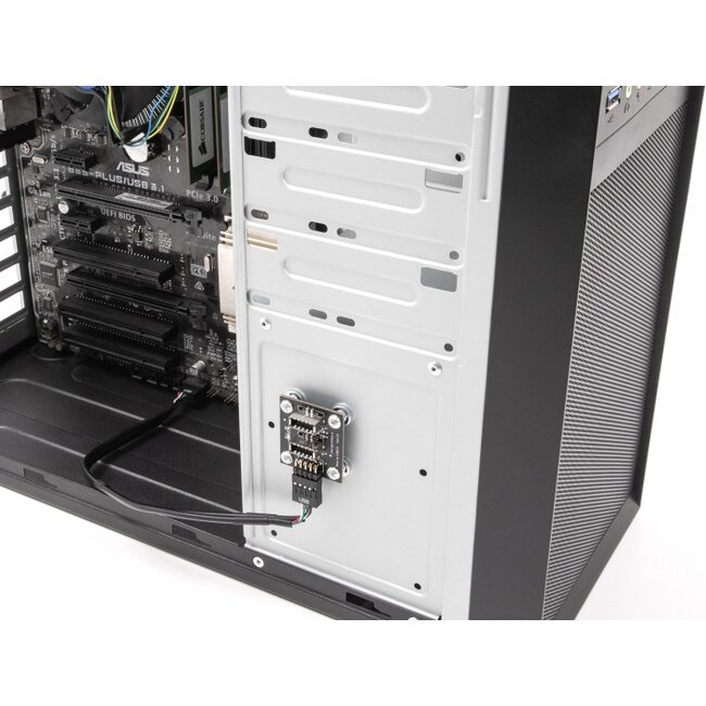 Delock USB 2.0 Adapter Pin Header female to 2 x internal USB Type-E Key A female angled magnetic with USB pin header cable 30 cm