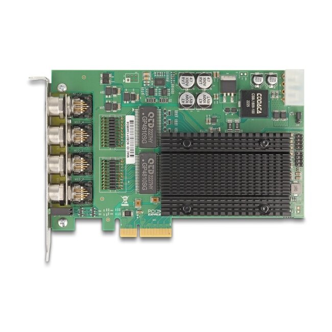 Delock PCI Express x4 Card to 4 x M12 Gigabit LAN PoE+