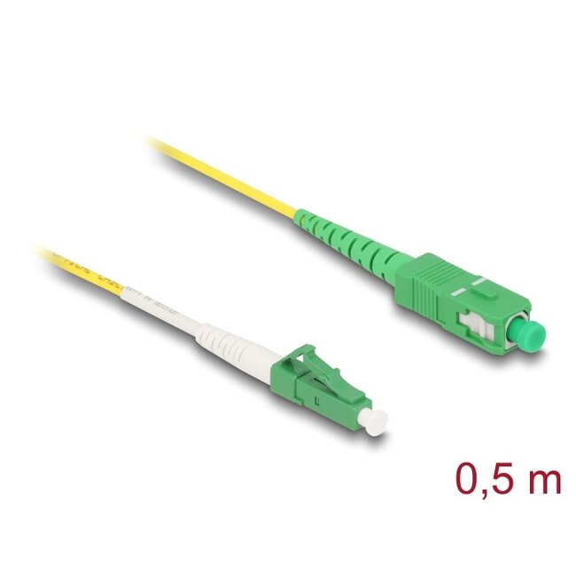 Delock Cable Optical Fibre LC-APC to SC-APC Simplex Singlemode OS2 0.5 m