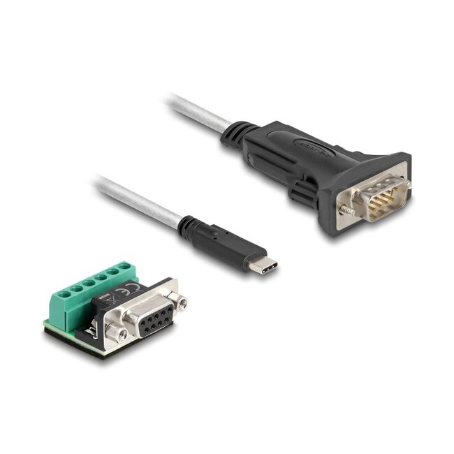 Delock Adapter USB 2.0 Type-C™ to 1 x Serial RS-422/485 male with 6 pin terminal block 5 V 2 m