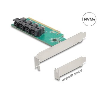 DeLOCK Delock PCI Express x16 Card to 4 x internal SFF-8643 NVMe - Bifurcation - Low Profile Form Factor