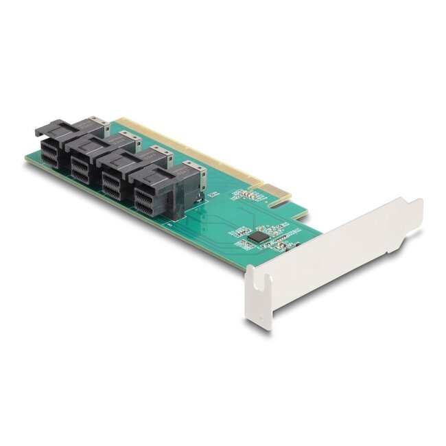 Delock PCI Express x16 Card to 4 x internal SFF-8643 NVMe - Bifurcation - Low Profile Form Factor