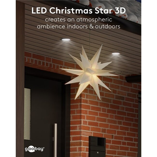 Goobay LED Christmas Star 3D, Ø 56 cm, 4.5 V outdoor transformer