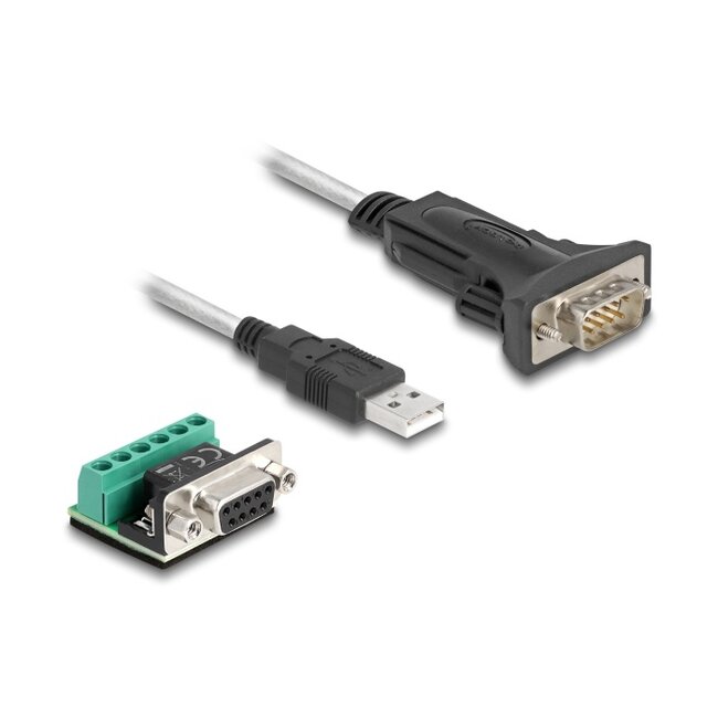 Delock Adapter USB 2.0 Type-A to 1 x Serial RS-422/485 male with 6 pin terminal block 5 V 0.5 m