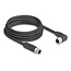 Delock M12 Cable L-coded 4 pin male straight to female right angled PUR suitable for drag chains 3 m black