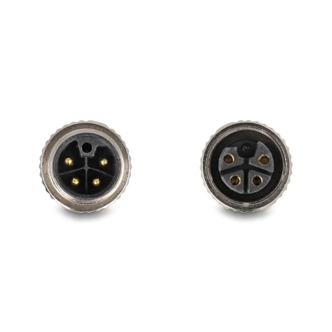 Delock M12 Cable L-coded 4 pin male straight to female right angled PUR suitable for drag chains 5 m black