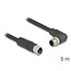 Delock M12 Cable L-coded 4 pin male right angled to female straight PUR suitable for drag chains 5 m black