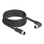 Delock M12 Cable L-coded 4 pin male right angled to female straight PUR suitable for drag chains 5 m black