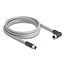 Delock M12 Cable L-coded 5 pin male straight to female right angled PUR suitable for drag chains 2 m grey