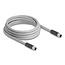 Delock M12 Cable L-coded 5 pin male to male PUR suitable for drag chains 3 m grey