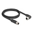 Delock M12 Cable L-coded 4 pin male straight to female right angled PUR suitable for drag chains 1 m black