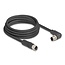 Delock M12 Cable L-coded 4 pin male right angled to female straight PUR suitable for drag chains 3 m black
