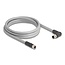 Delock M12 Cable L-coded 5 pin male right angled to female straight PUR suitable for drag chains 2 m grey