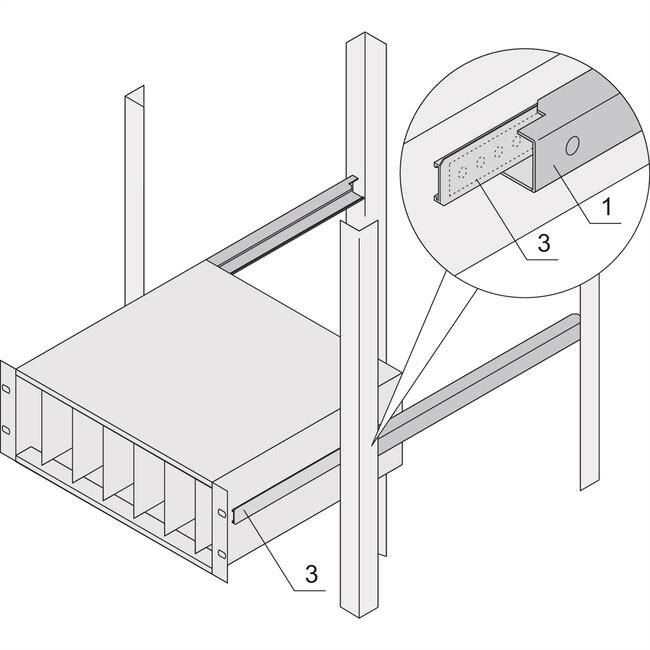 SCHROFF C-profiel-adapter voor moduledragers gemonteerd in kasten, 295 mm
