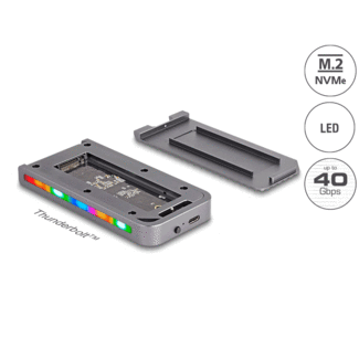 DeLOCK Delock USB 40 Gbps Enclosure for 1 x M.2 NVMe SSD in Gaming Style with LED and Fan - tool free