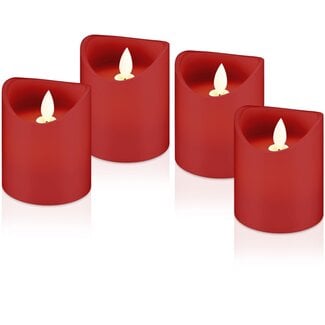 Goobay Goobay Set of 4 LED Real Wax Candles, red