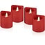 Goobay Set of 4 LED Real Wax Candles, red