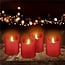 Goobay Set of 4 LED Real Wax Candles, red