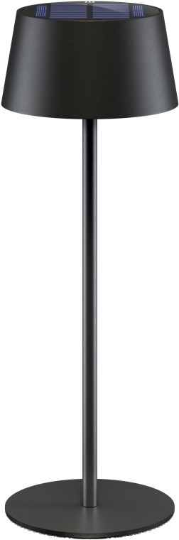 Draadloze LED Tafel lamp - Solar en USB-C - Warm wit en dimbaar - 180 lm - Zwart