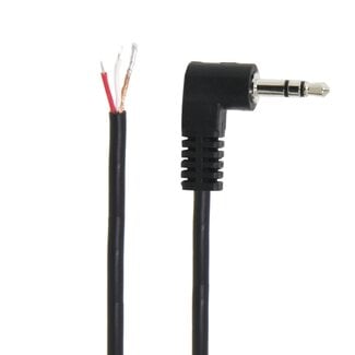 Universal 3,5mm Jack (m) stereo haaks - open eind audiokabel | zwart | 0,30 meter