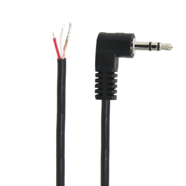 3,5mm Jack (m) stereo haaks - open eind audiokabel | zwart | 0,30 meter