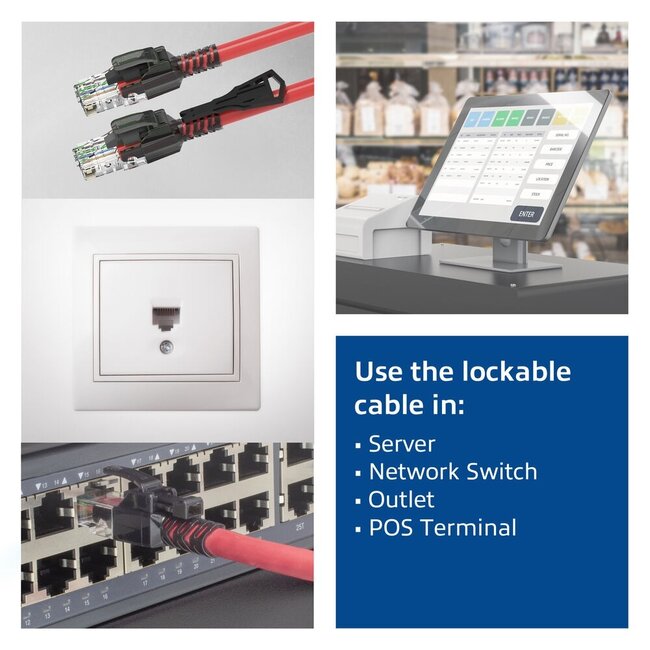 UTP CAT6a netwerkkabel | vergrendelbaar | LSZH | rood | 1 meter