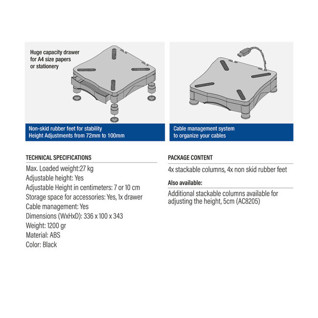 ACT monitor standaard/verhoger met lade