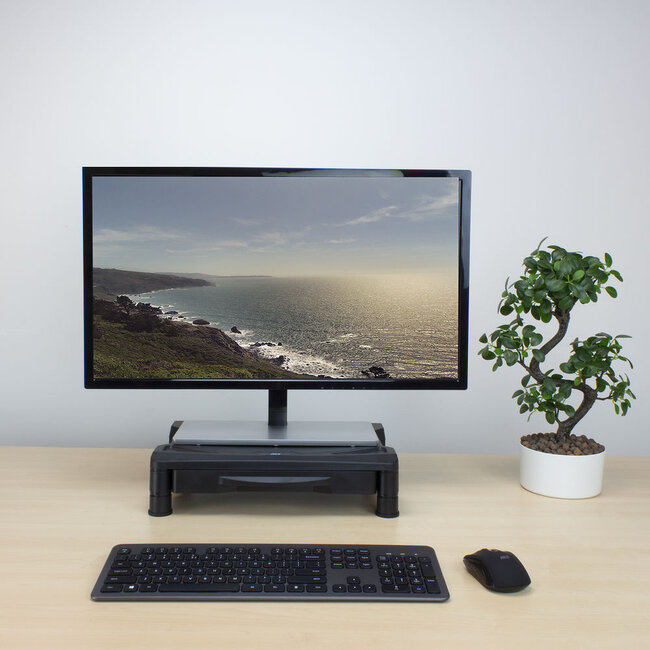ACT ergonomische monitor standaard/verhoger met 1 lade