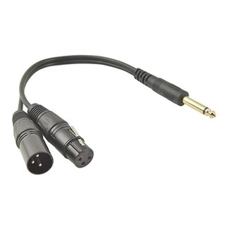 Universal 6,35mm Jack (m) mono - XLR (m) + XLR (v) adapter | 0,30 meter