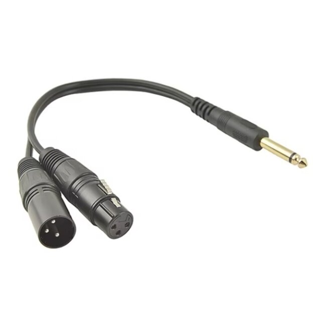 6,35mm Jack (m) mono - XLR (m) + XLR (v) adapter | 0,30 meter