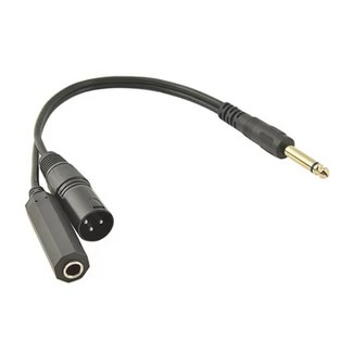 Universal 6,35mm Jack (m) mono - XLR (m) + 6,35mm Jack (v) adapter | 0,30 meter