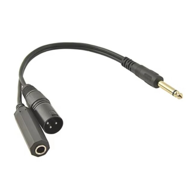 6,35mm Jack (m) mono - XLR (m) + 6,35mm Jack (v) adapter | 0,30 meter