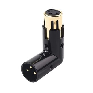 Universal Premium XLR (m) – XLR (v) haakse adapter | zwart