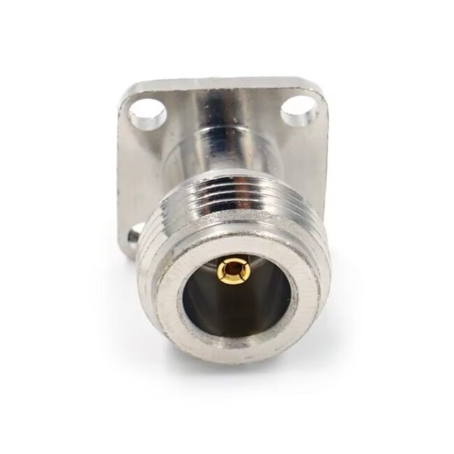 N (v) - SMA (v) inbouw adapter | 17,5 x 17,5mm | 50 Ohm