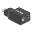 Delock External USB Sound Card with Type-C™ male to 2 x 3.5 mm Stereo jack Plug & Play Audio Adapter black