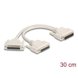 DeLOCK Delock Adapter Y-Cable Splitter D-Sub 25 pin male to 2 x D-Sub 25 pin female with screws 30 cm