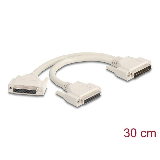 Delock Adapter Y-Cable Splitter D-Sub HD 44 pin male to 2 x D-Sub HD 44 pin female with screws 30 cm