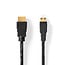 High Speed ​​HDMI™-Kabel met Ethernet | HDMI™ Connector | HDMI™ Mini-Connector | 4K@30Hz | 10.2 Gbps | 3.00 m | Rond | PVC | Zwart | Label