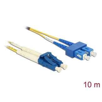 DeLOCK Delock Cable Optical Fibre LC Duplex to SC Duplex Singlemode OS2 10 m