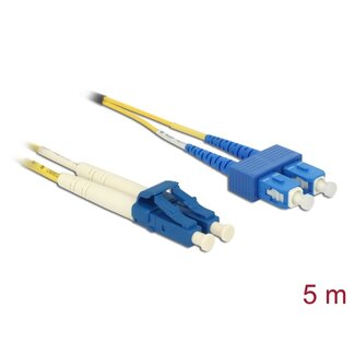DeLOCK Delock Cable Optical Fibre LC Duplex to SC Duplex Singlemode OS2 5 m