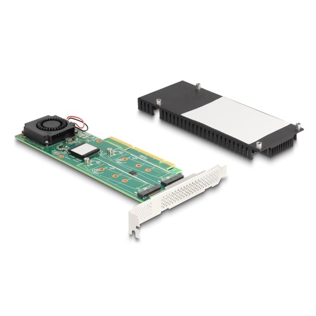 Delock PCI Express x8 Card to 2 x internal NVMe M.2 Key M with RAID - Low Profile Form Factor
