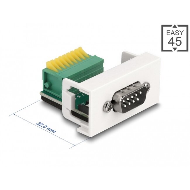 Delock Easy 45 Module D-Sub 9 pin male to 9 pin Terminal Block 22.5 x 45 mm